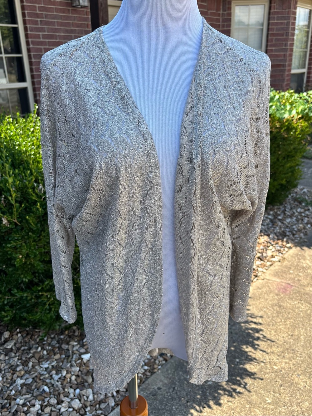 Charlotte Russe Light Beige Open-Front Knit Cardigan